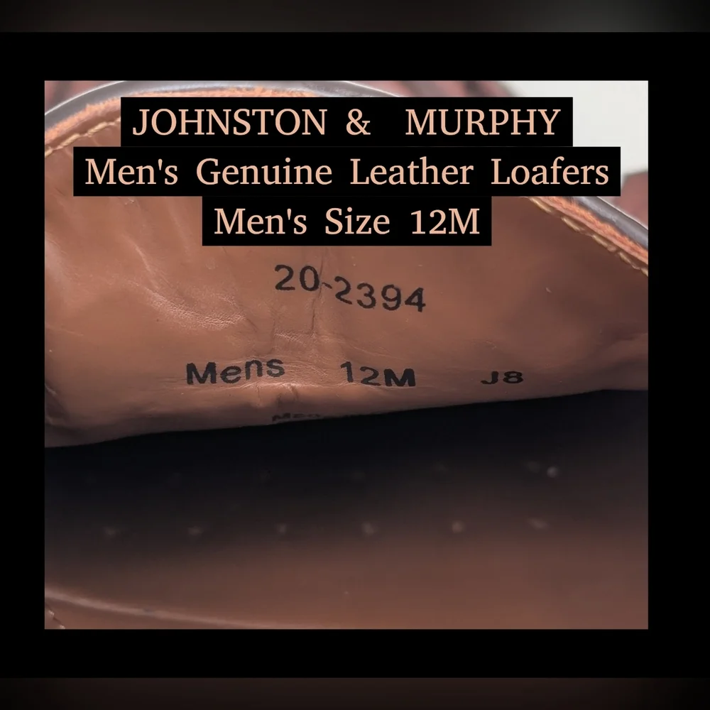 Johnston & Murphy Classic Woven Loafer Sz 12M Genuine Brown Leather With Tassels